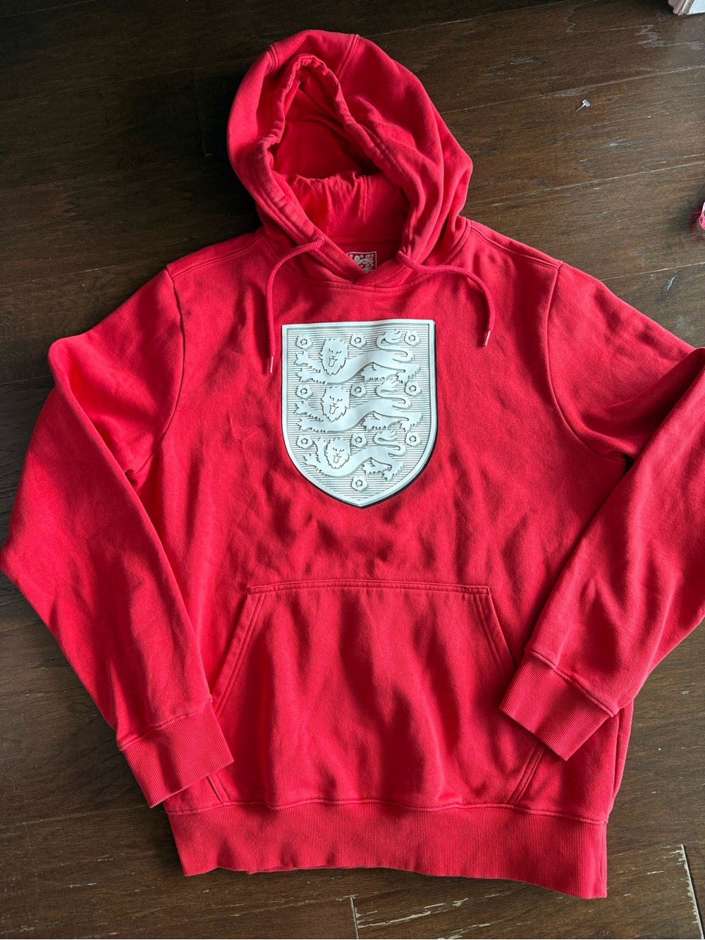 England The Three Lions, Soccer Red Hoodie  Sz L